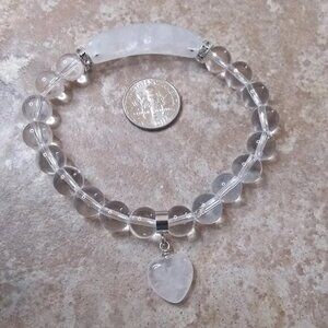 Clear/White Quartz Bar Bracelet - Fits 6.5-7" Wrist - Massive Quartz Load!